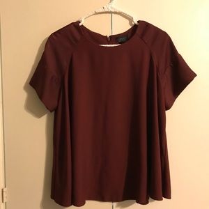 Topshop Size 6 burgundy short sleeve top